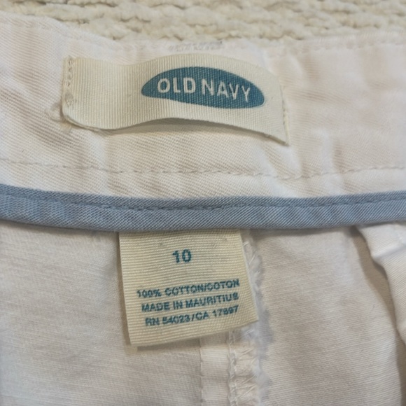Vintage Y2K Old Navy white shorts 100% cotton pockets belt loops womens size 10 - Picture 11 of 12